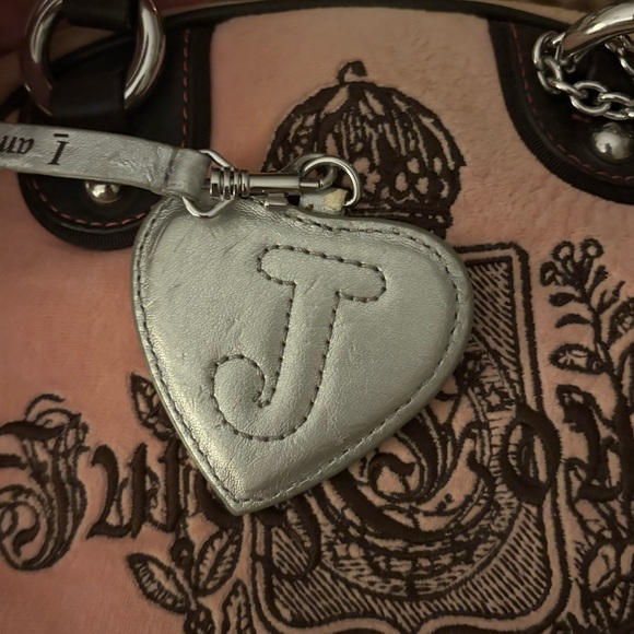 Y2K 2002 Vintage Juicy Couture Pink & Brown Velour Bowler Bag Purse - Picture 7 of 11